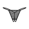 Obsessive Figi stringi otwarte Bianca czarne 2-pak